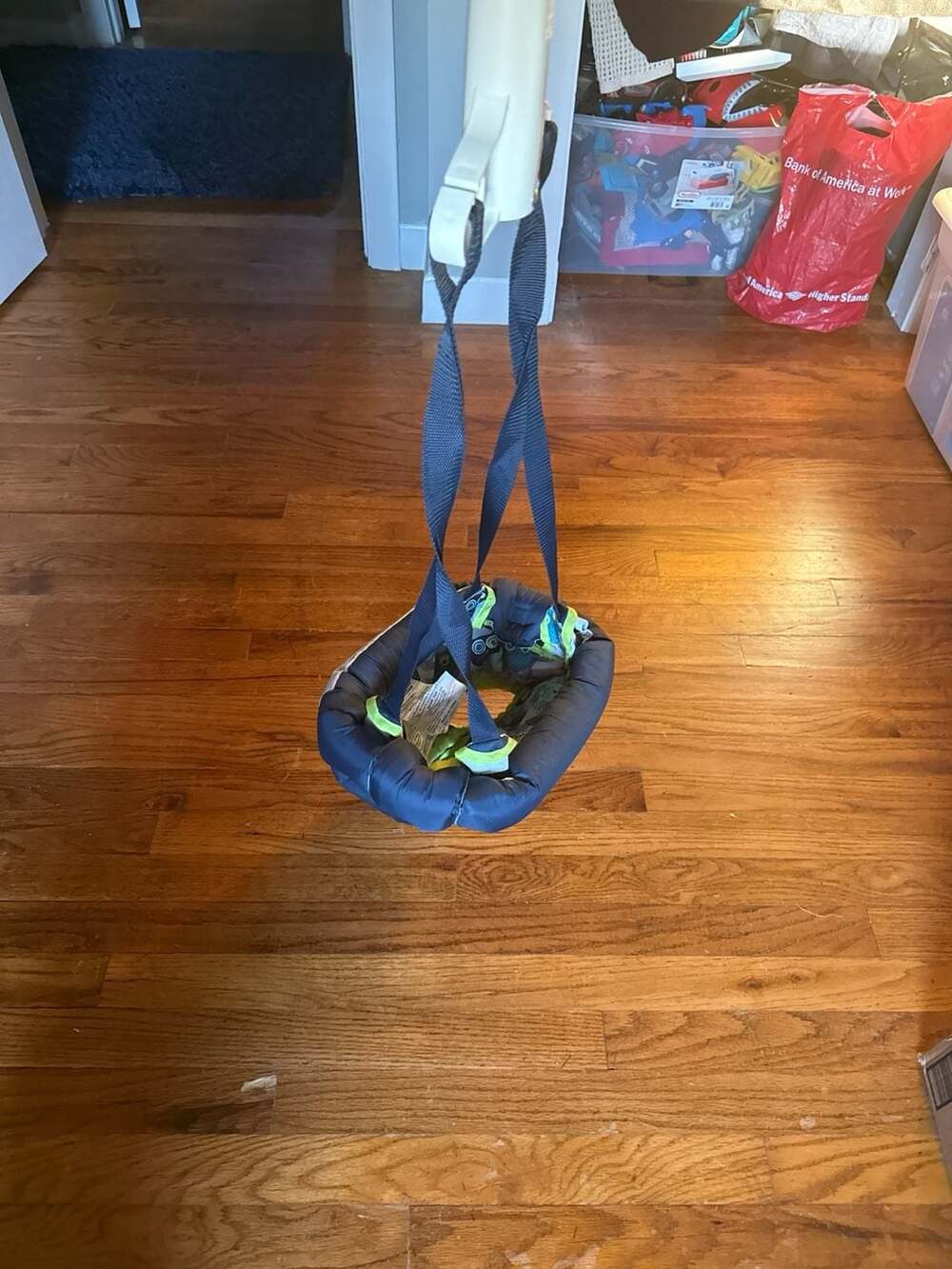 Evenflo ExerSaucer Doorway Jumper - Owl Pattern Blue and Green